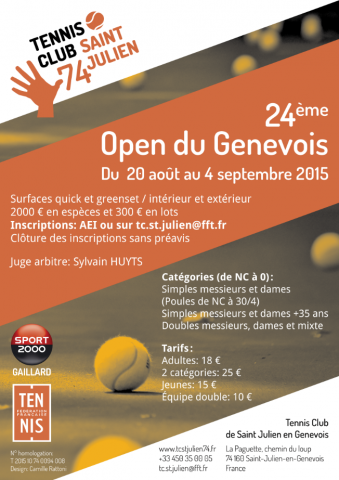 Affiche pour un tournois: la couleur ocre de la terre battue.